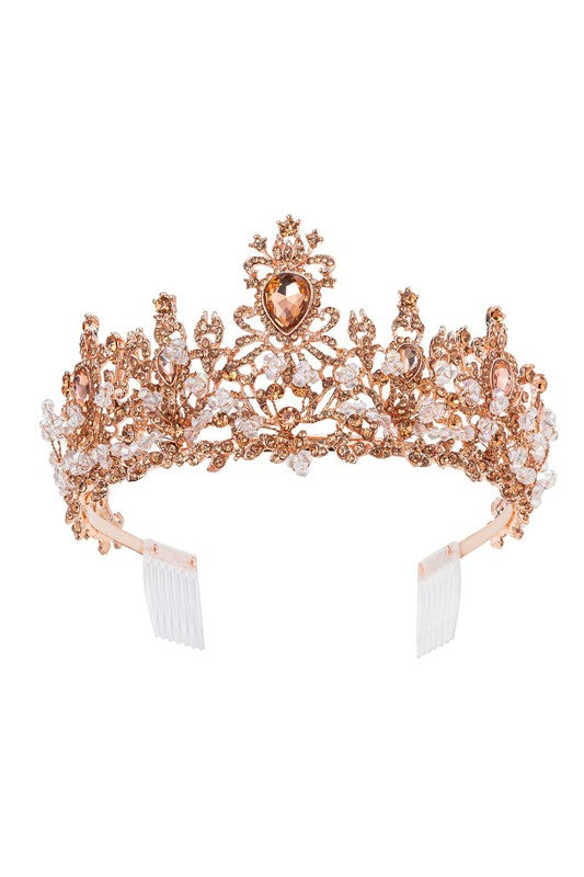 Crystal Handmade Casting Rhinestone Tiara Comb