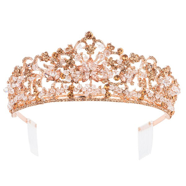 Crystal Handmade Casting Rhinestone Tiara Comb Ver